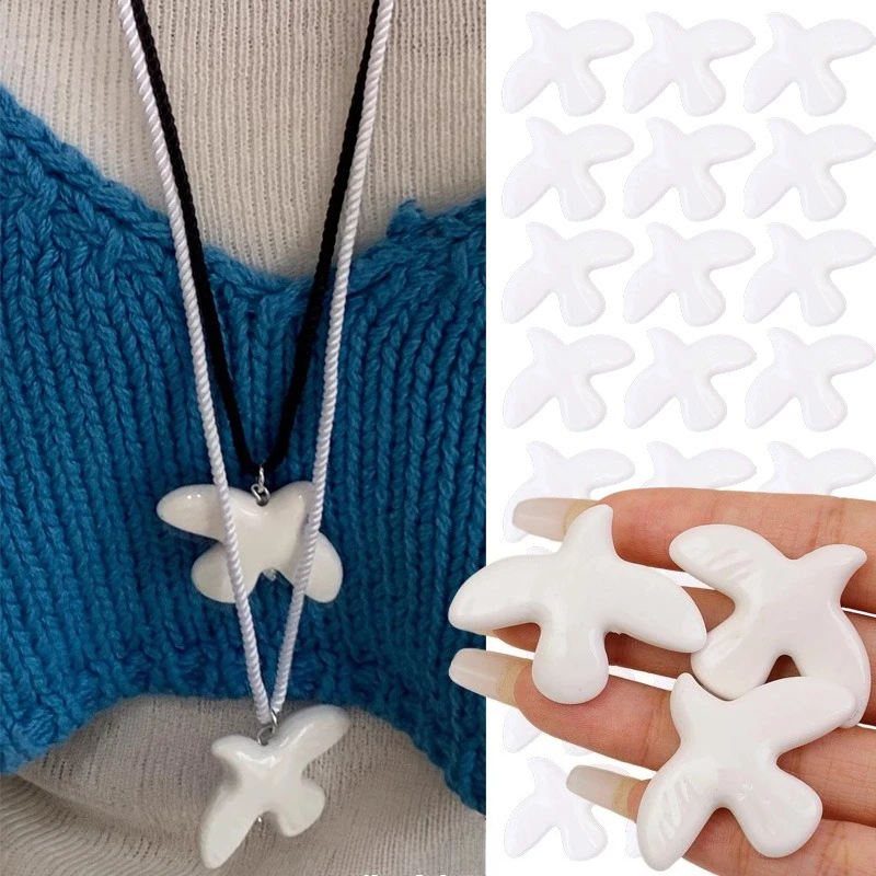DIY Peace Dove Ceramic Beads White DIY Jewelry Handmade Jewelry Making Supplies for Bracelets Necklaces Accessories Crafts Gifts