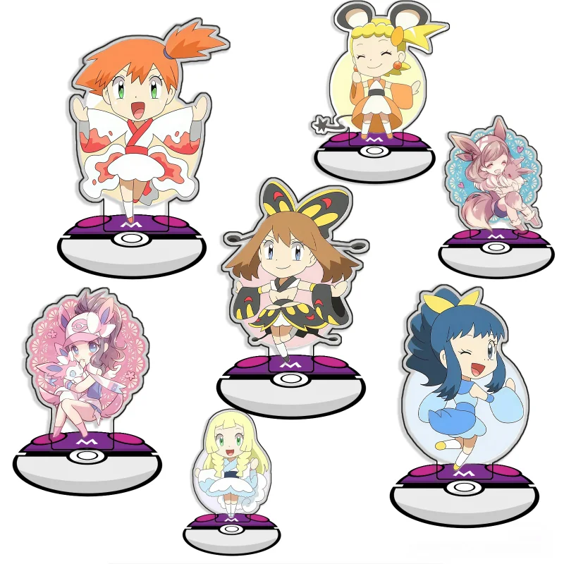 Soportes de Acrílico Reciclado para Pokémon Misty, Bonnie, Sylveon, Seleon, Koharu, Lillie, Decoración de Escritorio, Creatividad Decorativa, Regalo Bonito