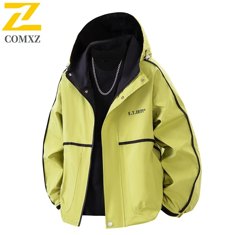 

Мужская весенне-осенняя рабочая одежда, ветрозащитная водонепроницаемая парка с капюшоном и множеством карманов, дышащая мембрана для путешествий на открытом воздухе