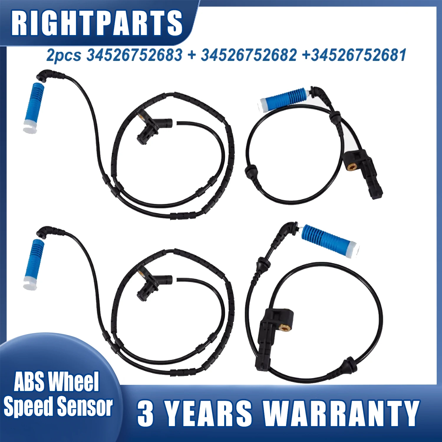 

Front Rear Left Right ABS Wheel Speed Sensor For BMW E46 316 318 320 330 Z4 E85 E86 34526752681 34526752682 34526752683