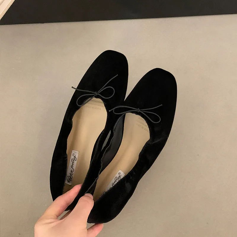 Damen-Schmetterlingsknoten-Ballerinas, flache, lässige, modische Seiden-Ballerinas für Frauen, Tanzschuhe, Frühling/Herbst, neu – Detail 15