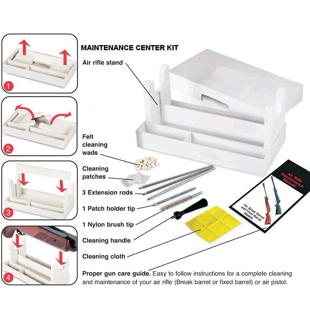 Tactical Gamo Collapsible Rifle Stand Maintenance Cradle Rack Cleaning Brush Extension Rods for Hunting .177 .22  Air Rifle