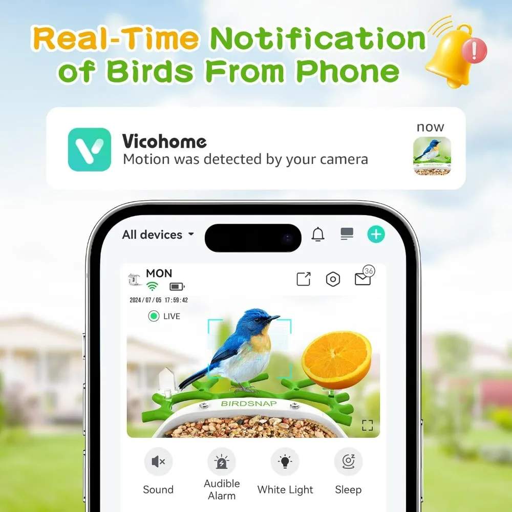 Smart Bird Feeder with Camera, 2K Camera Bird Feeder for Outside with 32GB Card, AI Identify Bird Species, Auto Record Video