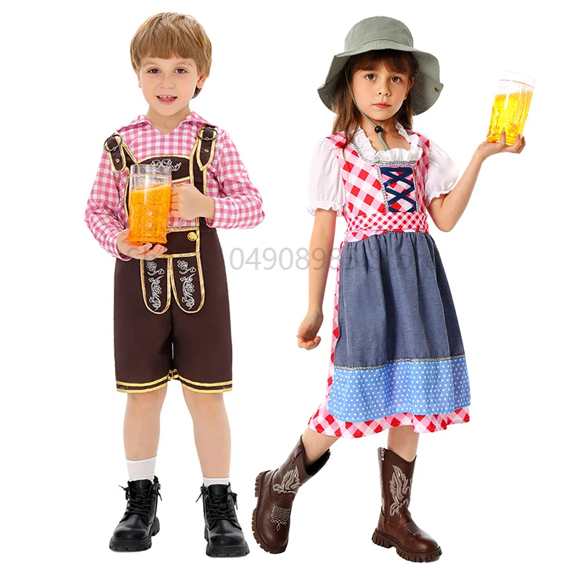 

Girls Oktoberfest Beer Maid Fancy Dress Up Costume for Oktoberfest 2025 Festival Party Boys German Bavarian Beer Guy Costume