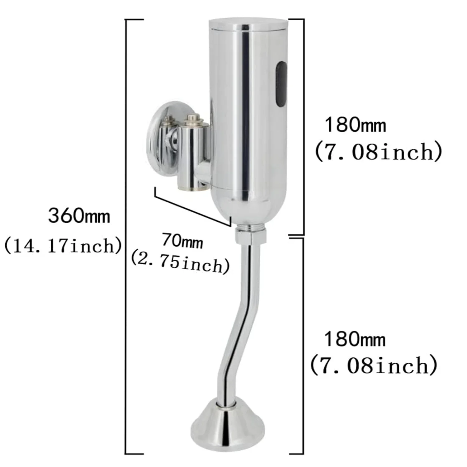 Automatic Sensor Urinal Flush Valve Touchless Wall Mounted Brass Commercial Bathroom Water-Saving for Public Restroom