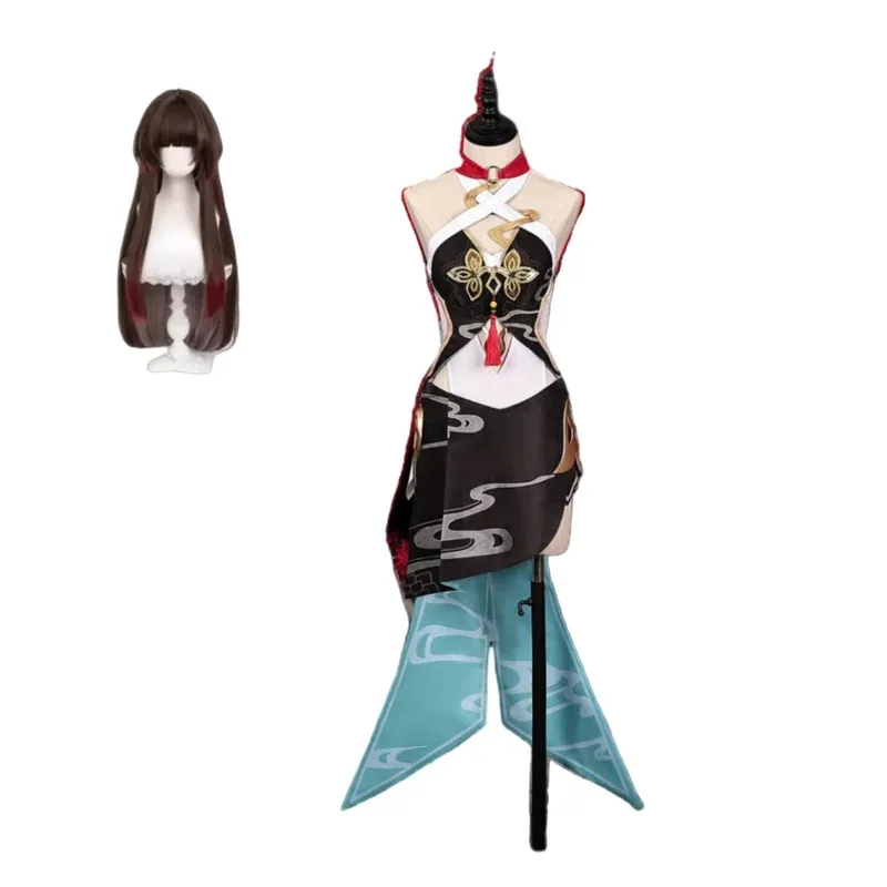 

Honkai: Star Rail Lingsha Cosplay Costume Wig Sets Lingsha Cosplay Shoes Halloween Role Play Dress Sets
