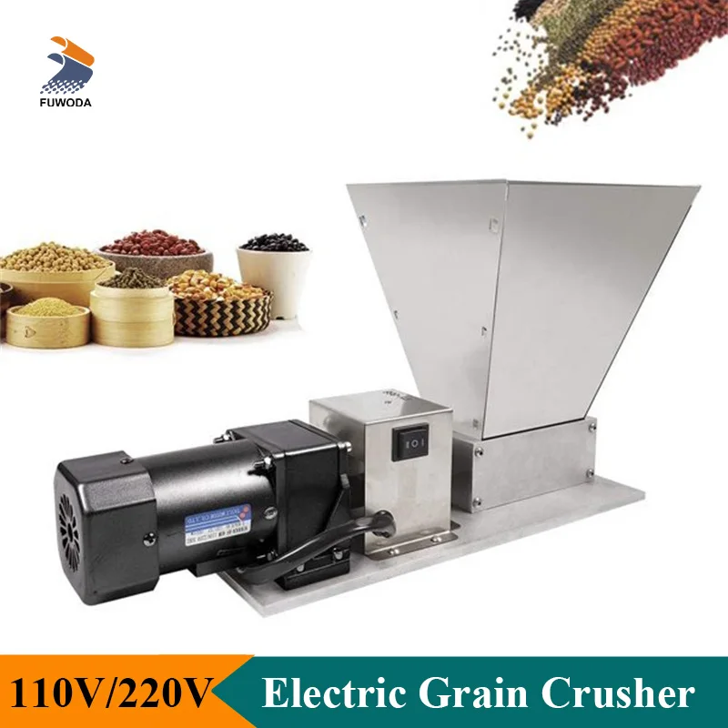 Professional 110V 220V Grain Crusher Malt Coffee Bean Grinder Double Roller 20KG/H Industrial Machine