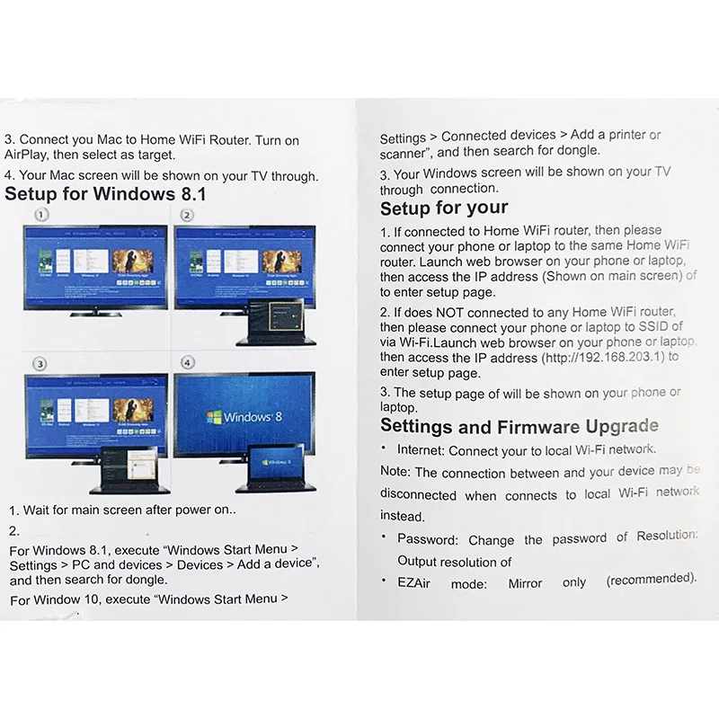 A4 HD 1080P Wireless Wifi Airplay Phone Screen to HDMI-compatible TV Dongle Stick Adapter Mirror Display For iPhone IOS Android