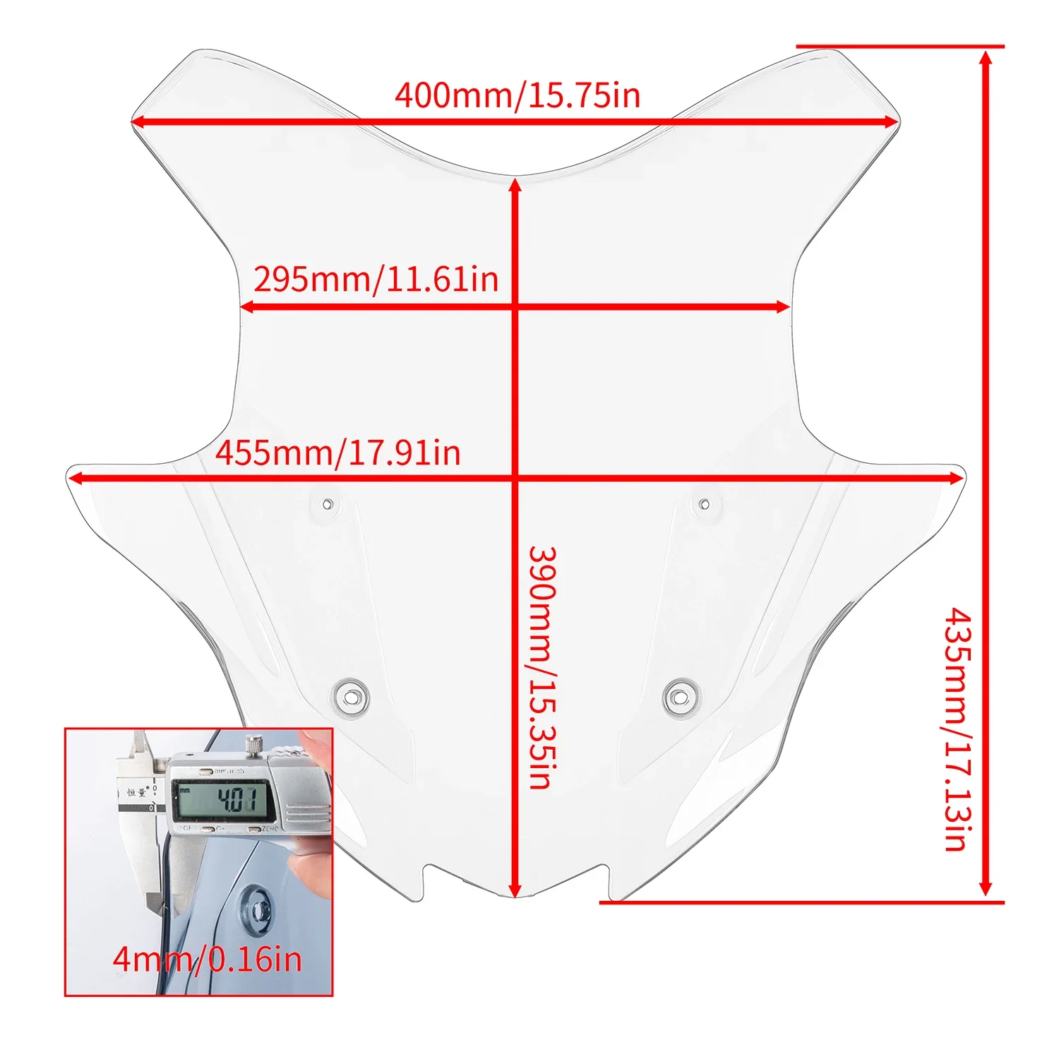 WOLFLINE Windshield Windscreen for Kawasaki Versys 650 2023-2025 Wind Screen for Highway Cruising & Mountain Long-distance Trips