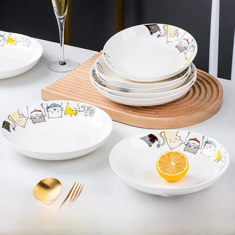 

Creative Cerc Fun Dinner Plate Set Simple Western Sle Large Capaci Microwave Se Home Use Dining Utensils Plate
