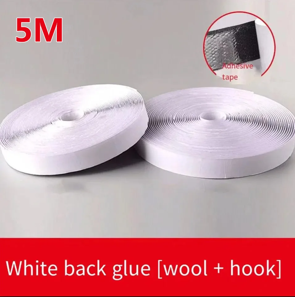 Herbruikbare Magische Nylon Sticker Tape Zelfklevende Extra Sterke Dubbele Zijstrip Met Lijm Pad Pluizige Haak En Lus Bevestigingsriem