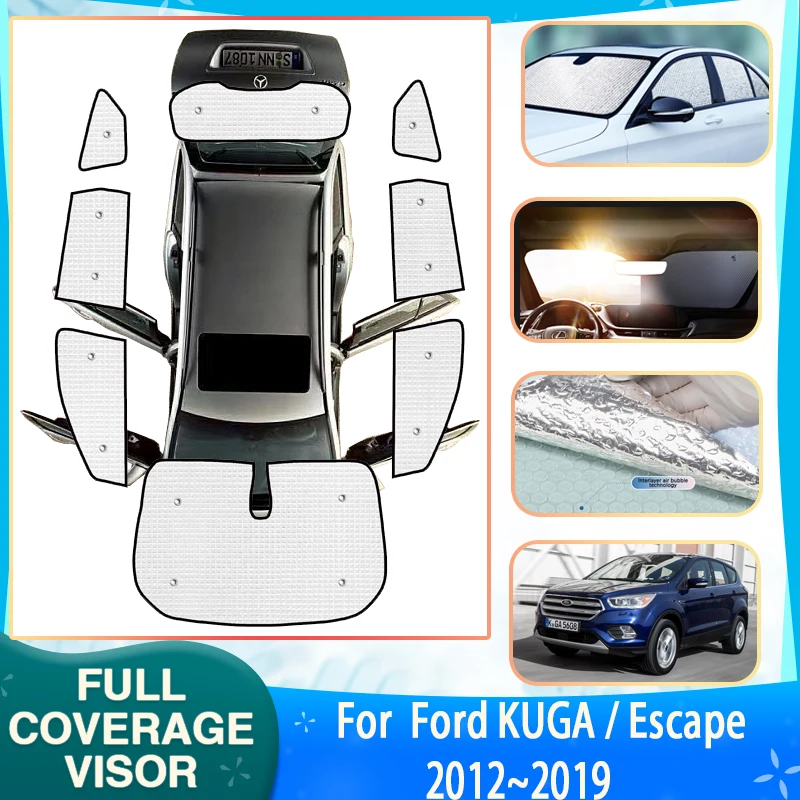 

Car Full Sun Visors For Ford KUGA MK2 Accessories Ford Escape 2012~2019 Car Sunscreen Window Sun Protector Sunshade Accessories