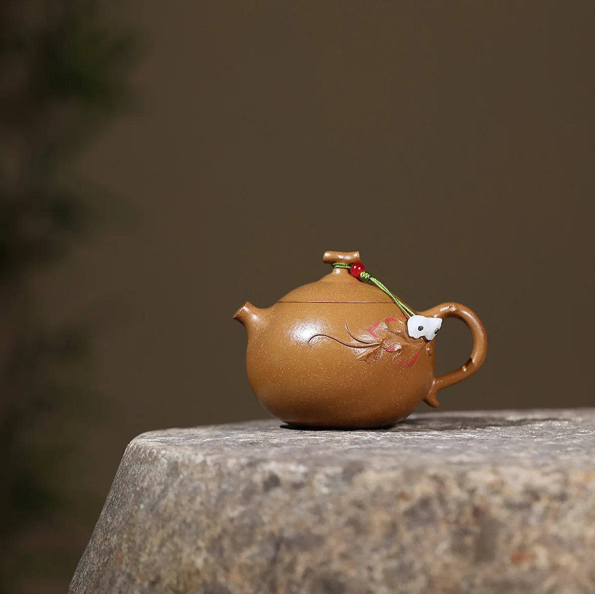 Handmade Yixing Purple Clay Pot Famous Ore Descending Slope Mud Eggplant and Melon Literati Card Cover Inner Pile Ball Hole 160C