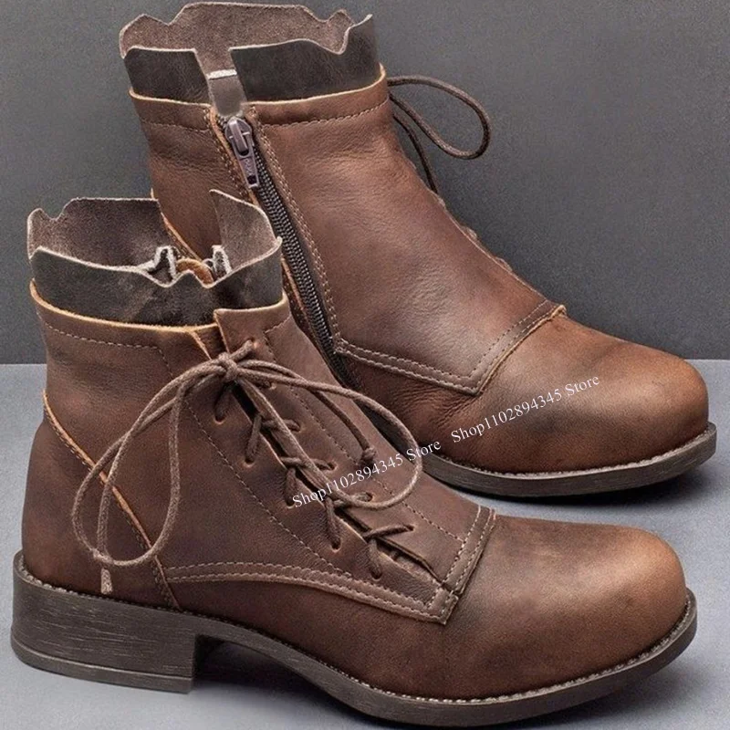 

Brown Mid Calf Lace Up Men Shoes Men's Dress Shoes Shallow Boots High Quality Party Shoes Fashion Big Size 47 Zapatillas Mujer