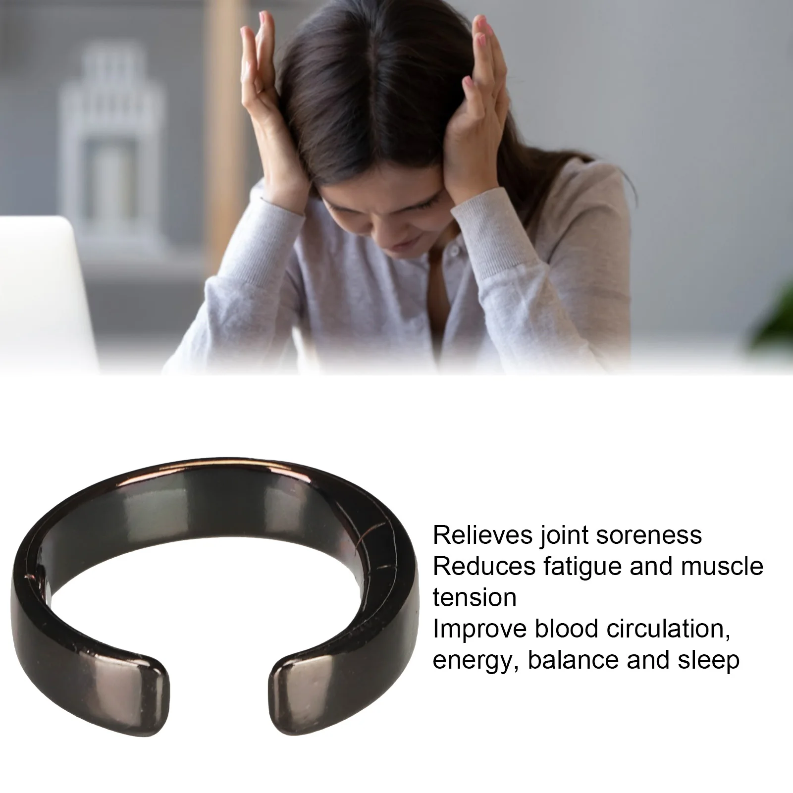 Snoring Prevention Ring Men Women Adjustable Fatigue Relief Sleeping Aid Magnetic Acupressure Ring Men Women Magnetic Ring