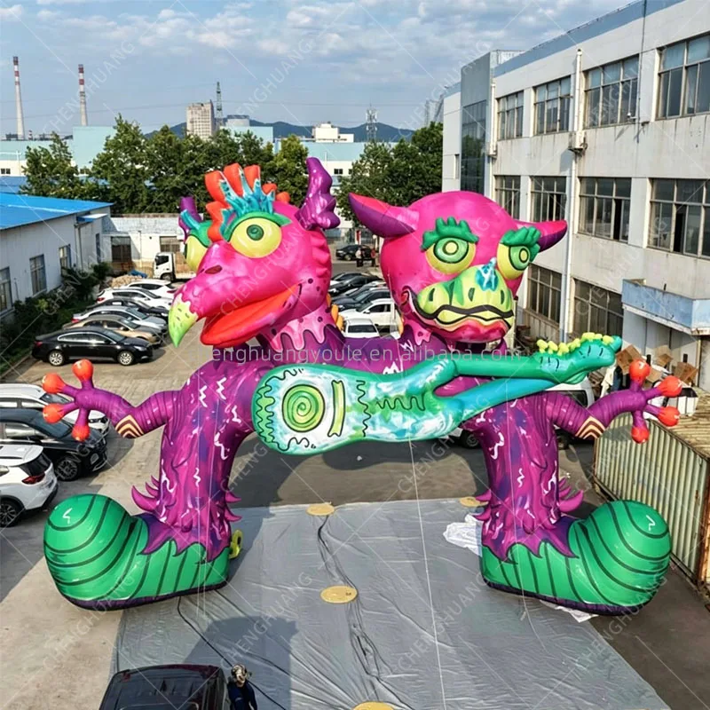 Giant Inflatable Double Headed Monster Arch, Decor for Halloween Party, Music Festival, Mall & Outdoor Performance Events