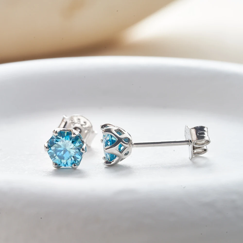 JoyceJelly 1/2/4CT VVS D Farbe Moissanit Russische Cut 8H8A Labor Diamant Stud Ohrringe Für Frauen S925 Sterling silber Edlen Schmuck – Detail 6