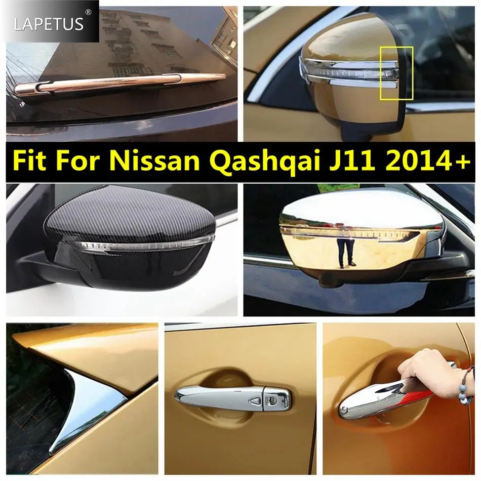 

Rear Window Panel / Rearview Mirror / Wiper / Door Handle Cover Trim For Nissan Qashqai J11 2014-2020 ABS Chrome Car Accessories