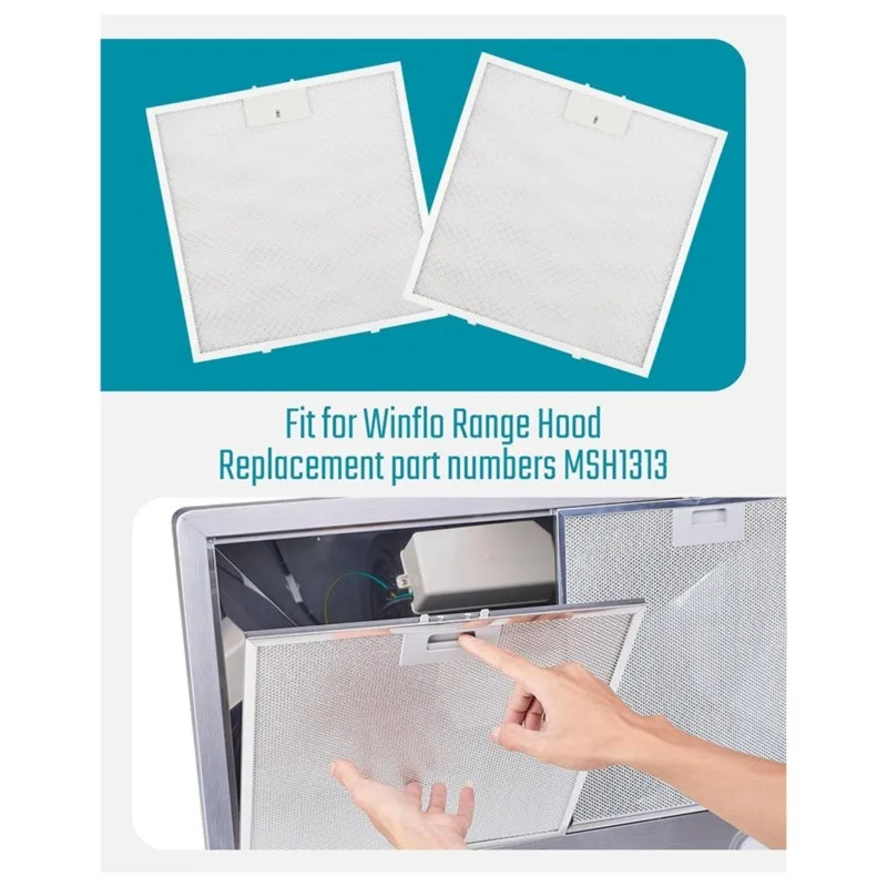 

ASWUT-For Winflo Range Hood Replacement Grease Filter- Aluminum Mesh 2-Pack Fits Models 631TAF And MSH1313 Kitchen With Frame