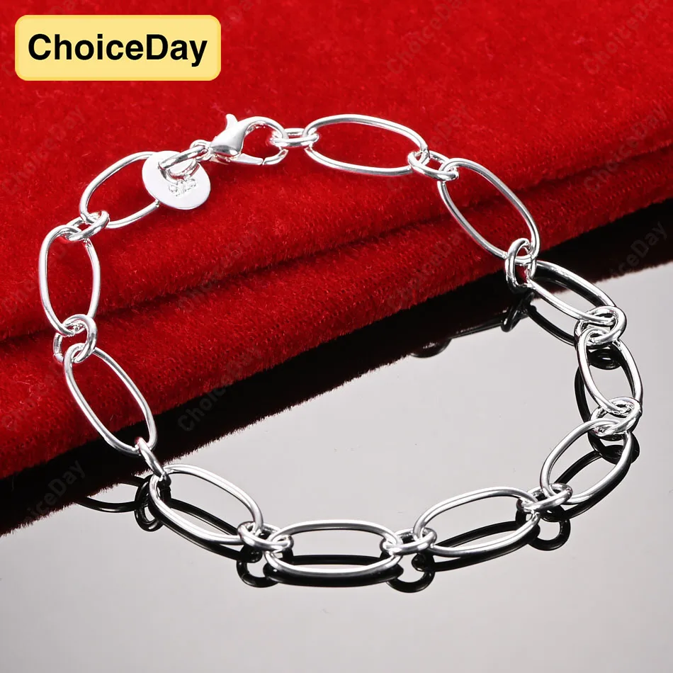 

ChoiceDay 925 Sterling Silver 8 Inch 20cm Exquisite Hollow Bracelet Women Gift Accessories Fashion Party Wedding Jewelry