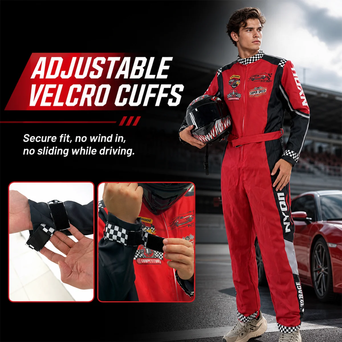 Professional Karting Suit for Adults, Waterproof Motorcycle Motocross Racing Suit with Knee Sliders