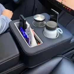 Car Back Seat Cup Holder Storage Box Auto Center Console Armrest Height Pad Auto Backseat Organizer Box Car Interior Organizer