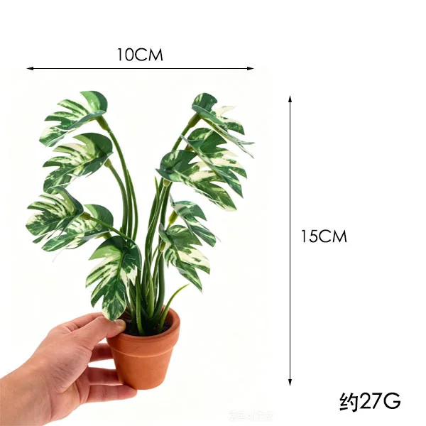Mini 1:6 Monstera Plant Artificial Potted Plant Dollhouse Pocket Miniature Green Plant Table Decor Micro Scene Model Ornament