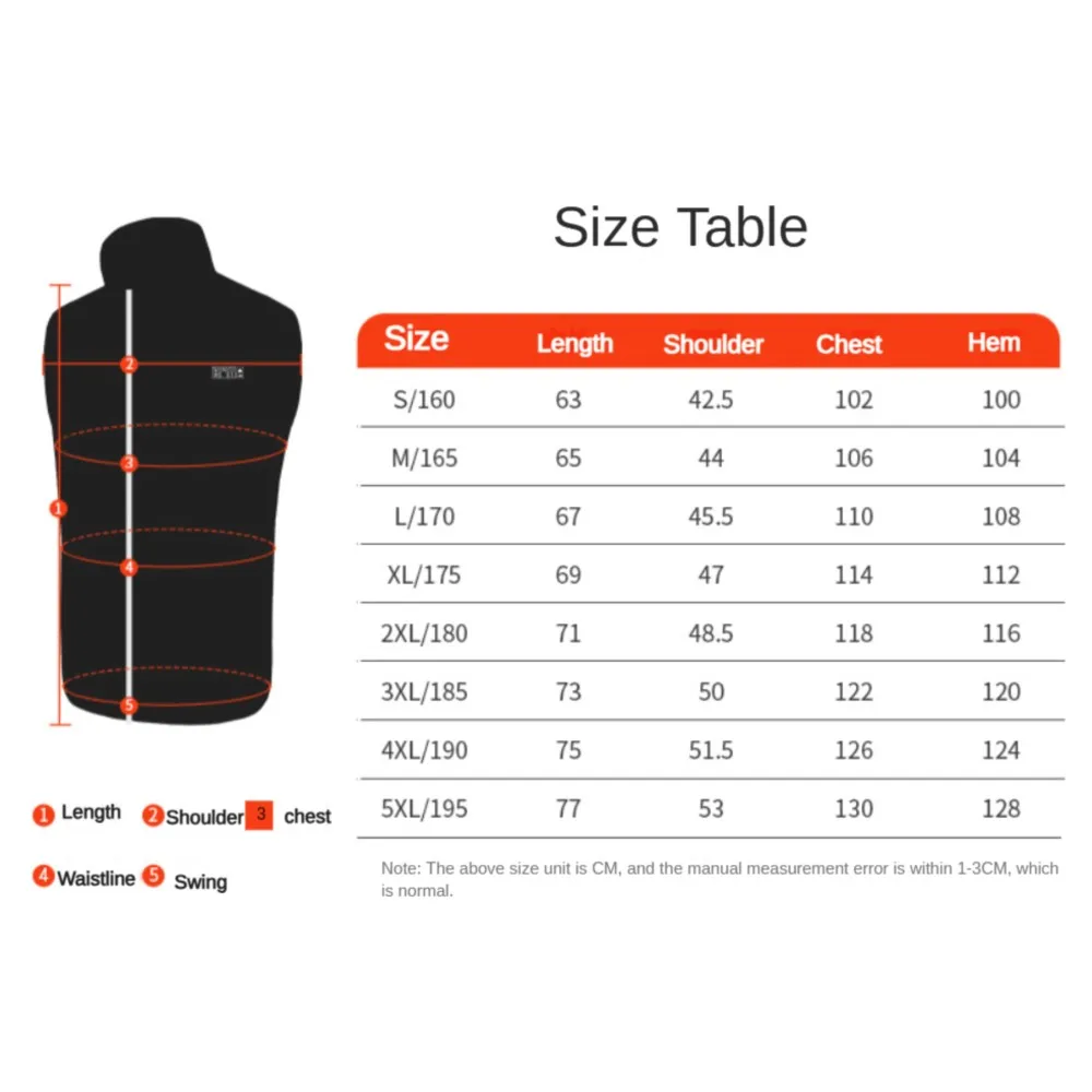 Men Women Heat Vest 21 Zone Washed Heated Jacket Smart Electrical Heated Coats Self Heated Skiing Jackets Keep Warm Accessories