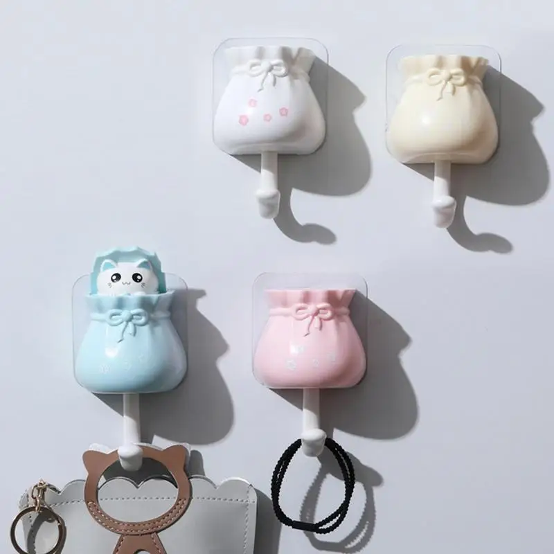 Creative Cartoon Cat Hook Dormitory Bedroom Door Hangers Hooks Key Umbrella Towel Coat Rack Wall Animal Decoration Rack