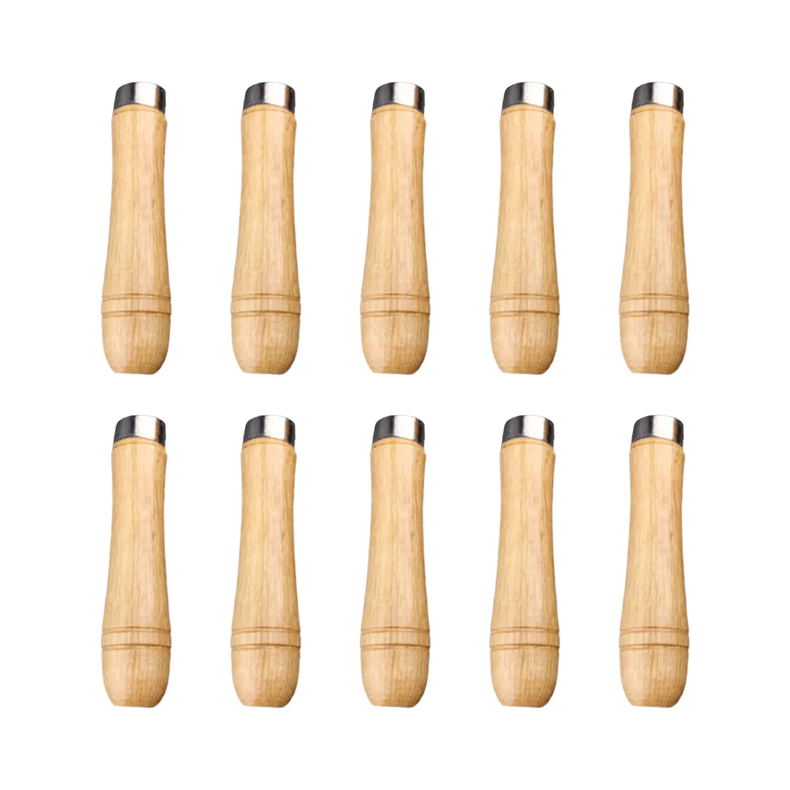 10Pcs Wooden File Handle with Metal Ring Wood Rasp File Cutting Tool Garage Maintenance Craft Woodworking Replacment Part