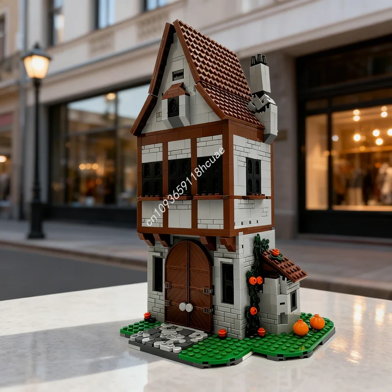 1105 قطعة MOC Mariose القرون الوسطى الخيميائي S مخزن وحدات نموذج اللبنات لعبة الهندسة المعمارية لتقوم بها بنفسك فكرة هدايا عيد الميلاد الإبداعية