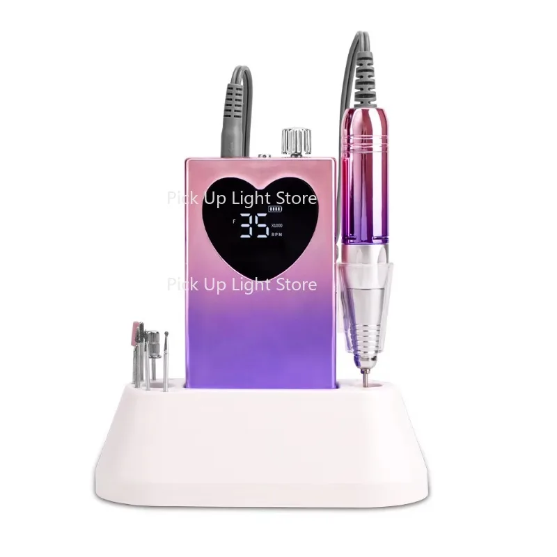 

2 in 1 Portable and Desktop Nail Drill Cordless Electric Nail File Manicure Pedicure Polishing Heart Nail Drill Machine