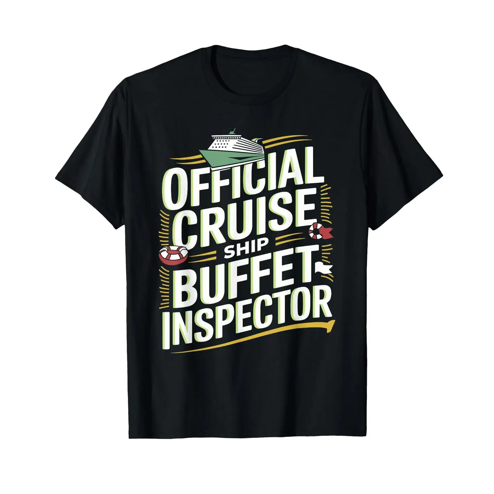 Fun Cruising Humor Official Cruise Ship Buffet Inspector T Shirt vintage Washed Stylish fashion Versatile Top For Everyday Wear