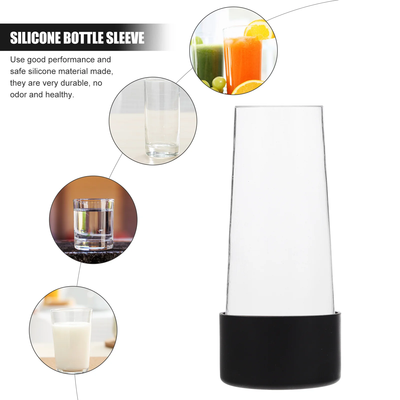 

3Pcs Flexible Silicone Spray Bottle Sleeve Glass Cup Cover Heat Insulated Non-Slip Base Comfortable Material