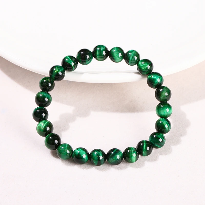 JD 5A qualité teint couleur vert oeil de tigre pierre perle Bracelet femmes hommes Yoga guérison bijoux à la main corde bracelets Couple cadeaux