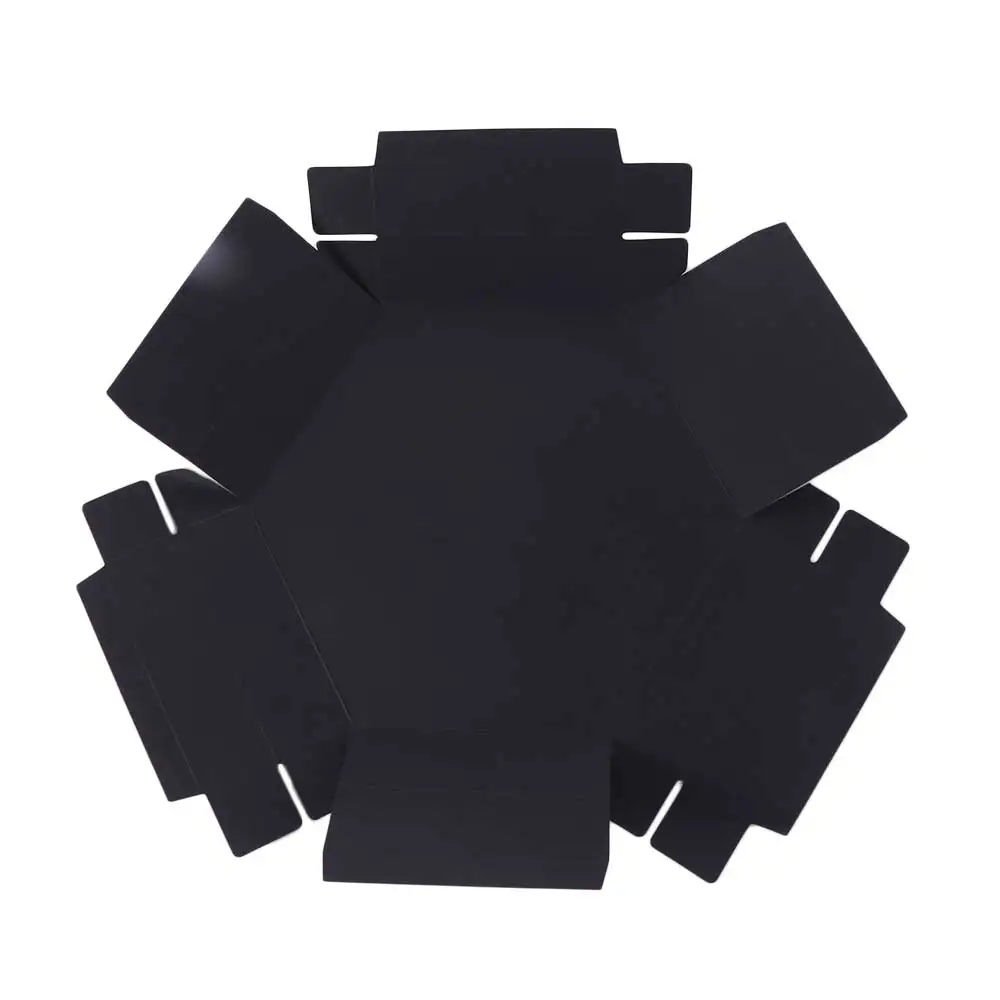 Papier-Explosion, Fotoalbum, Geschenkbox, selbstklebend, handgefertigt, mehrschichtig, sechseckige Explosionsbox, Sammelalbum, Schwarz