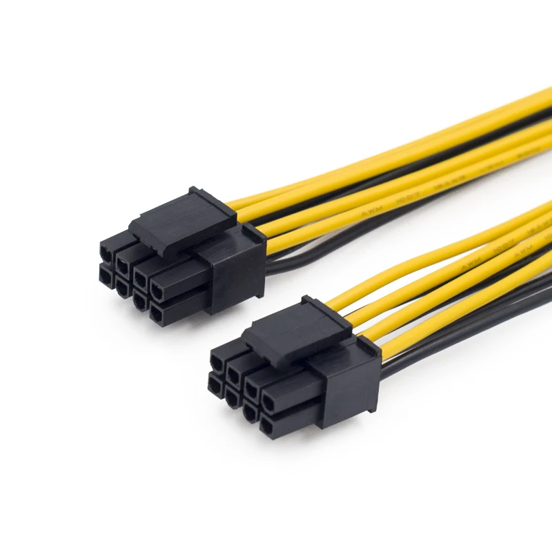 A01E-EPS CPU 12V 8Pin Female To Dual 8Pin (4+4)Pin EPS 12V Male Motherboard Power Supply Cable Y Splitter Adapter Sleeve
