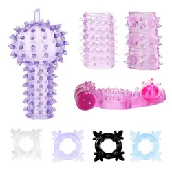 Male Silicone Penis Rings Vibration Penis Condom Sleeve Ring Delay Ejaculation Adult Sex Toy