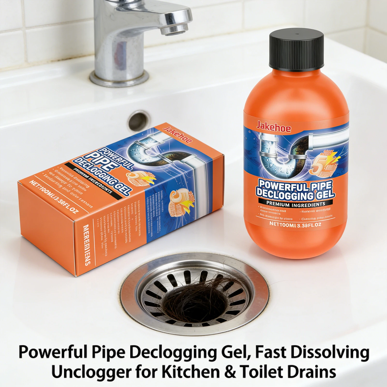 Drainage Pipeline Dredging Agent Easily Eliminating Hard Water Deposits Improves Flushing Effects Powerful Pipe Declogging Agent