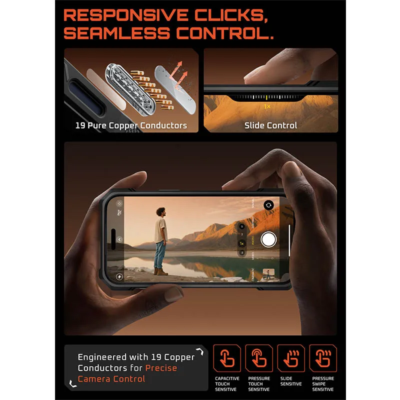 SUPCASE For iPhone 17 Pro Case przyciskiem sterowania aparatem, mocne, wytrzymałe, magnetyczne etui z podstawką. — zdjęcie produktu 6