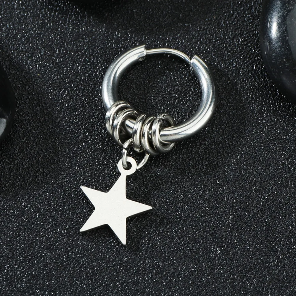 Simple Design Silvery Color Star Drop Earrings For Women New Brand Fashion Ear Cuff Piercing Dangle Earring Gift