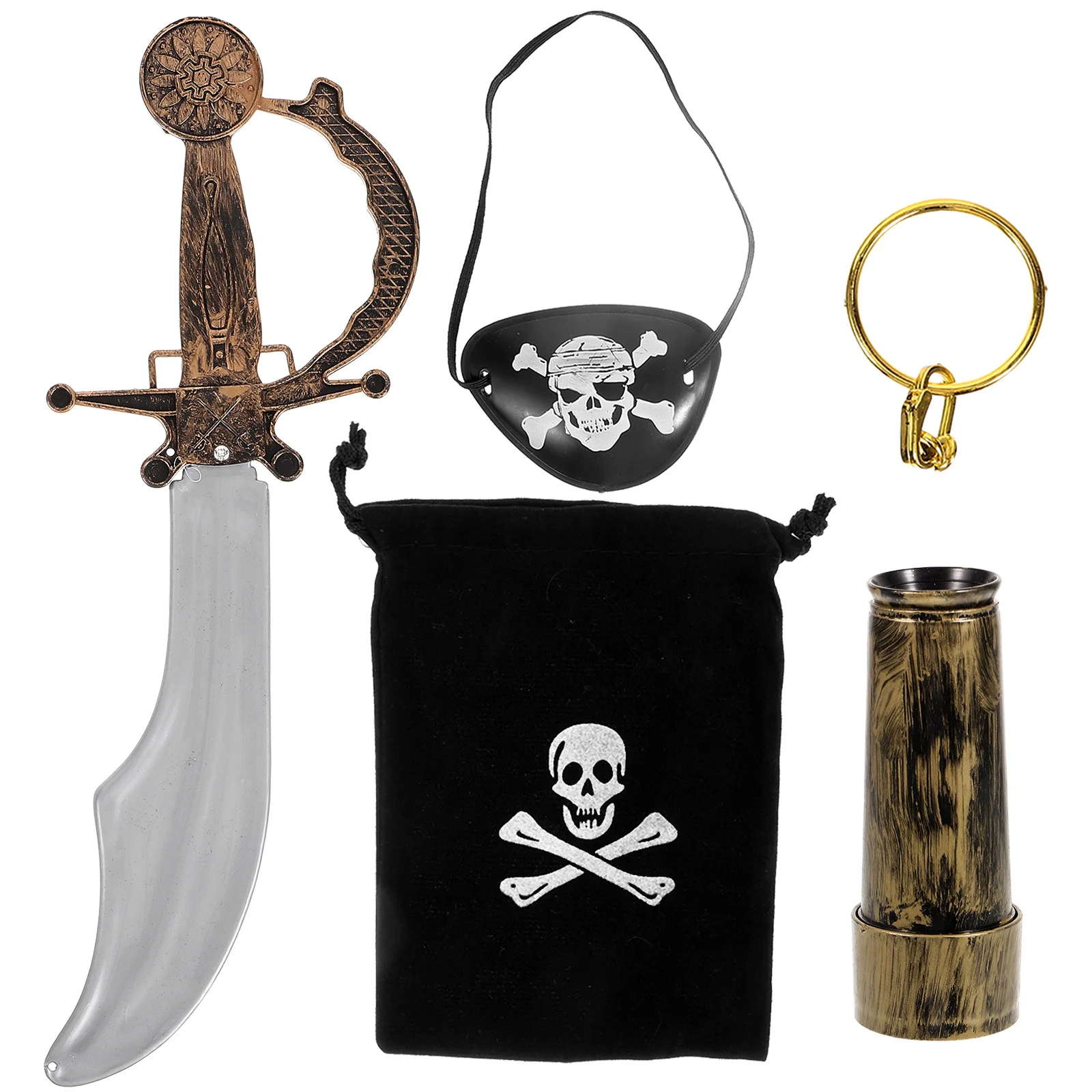 1 مجموعة 1 مجموعة هوك تلسكوب هالوين القراصنة تأثيري عدة زي حفلة الدعامة القراصنة إمدادات الحفلات اكسسوارات الديكور #1