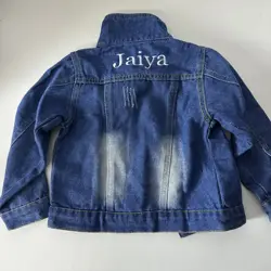 Giacca di jeans personalizzata per bambini, Top per bambini, giacca da bambino per uomo e donna, nome ricamato regalo per bambini