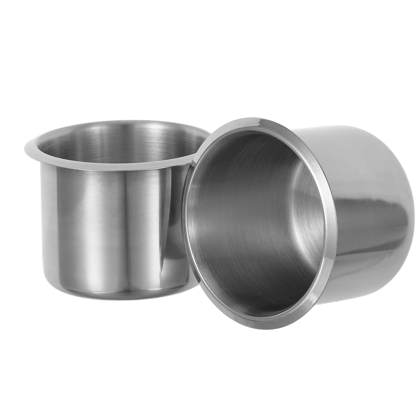 

2pcs Stainless Steel Cup Holder Insert Space-Saving Rv Drink Holder For Car Van Boat Table Heavy Duty Metal Mount Flush