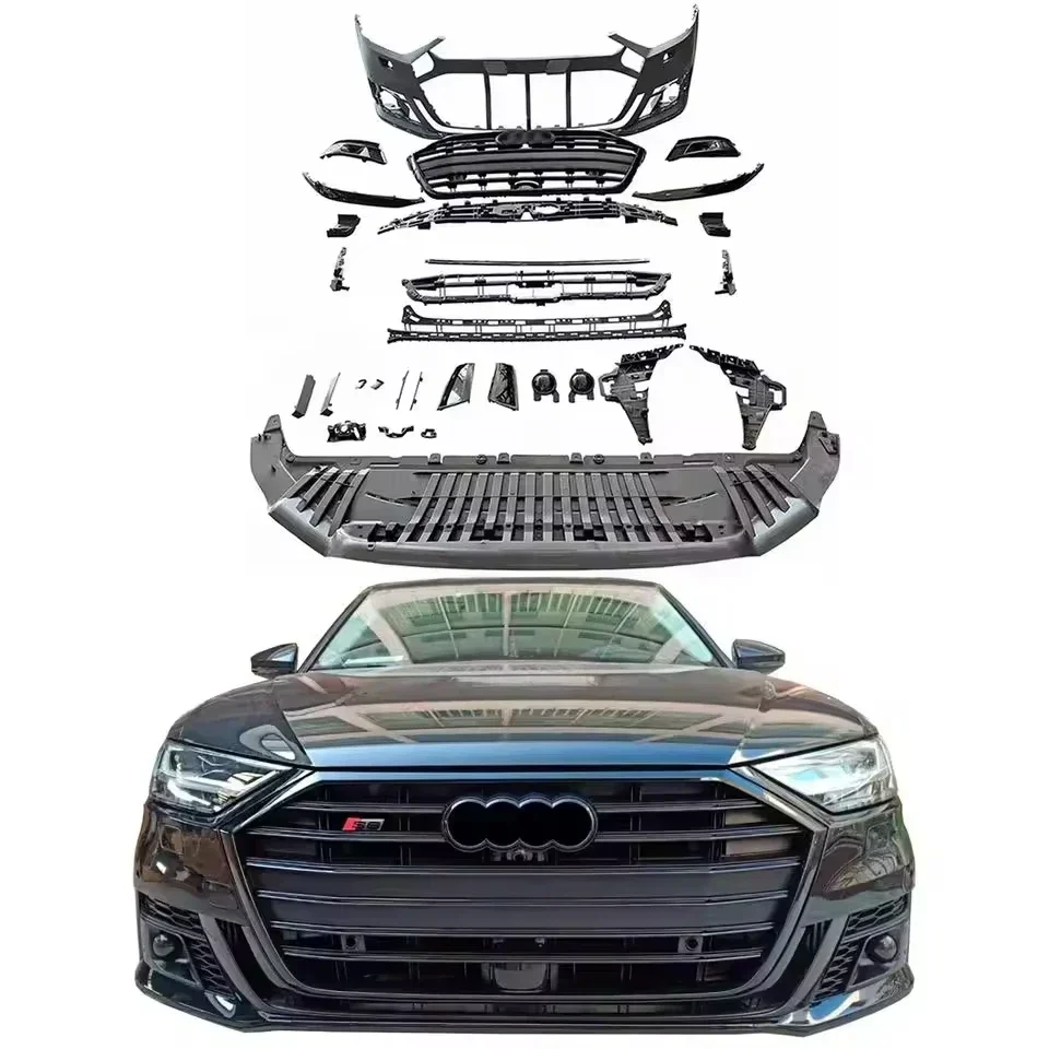 Auto front bumper with grill S8 style for audi A8 S8 D5 body kits 2019 2020 2021 2022