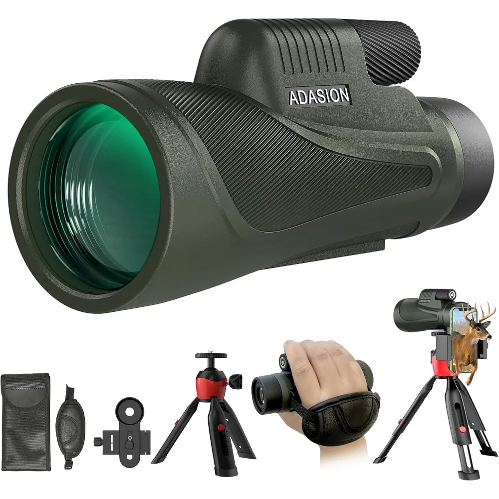 

Монокулярный телескоп 12x56 HD высокой мощности для взрослых с адаптером для телефона, ночное видение при слабом освещении для наблюдения за звездами, птицами и походов