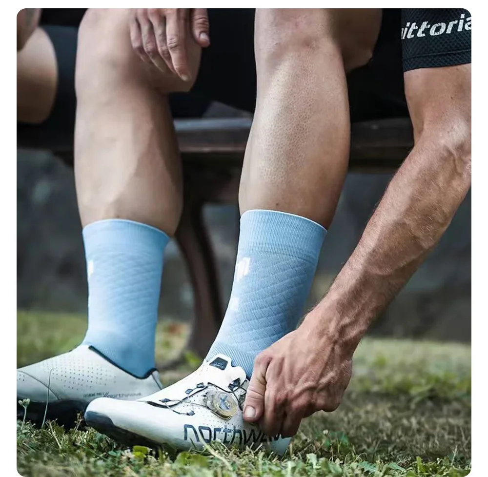 BCBE-ING Radsocken, atmungsaktiv, professionelle Sportsocken für Herren und Damen, bequeme, hochelastische, rutschfeste Outdoor-Fahrradsocken – Detail 12