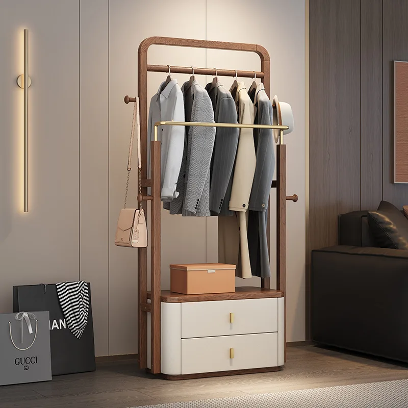 Percha italiana de madera maciza, de piso a techo, perchero para dormitorio y hogar