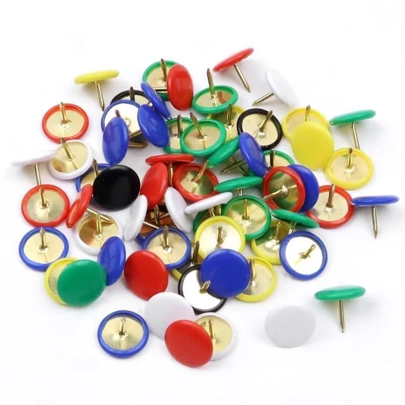 178 pcs Round Head Push Pins Random Color Assortment, designed for Map Location Marking, Soft Coated Grip