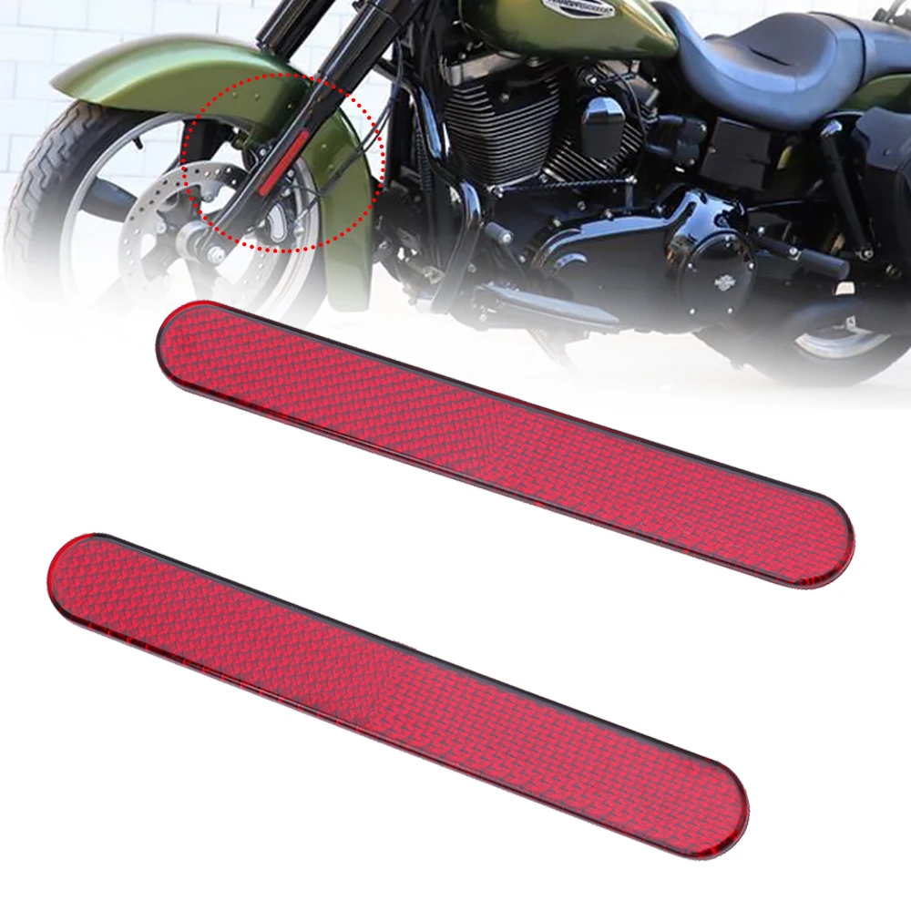 Motorcycle Front Fork Reflector Sticker Lower Legs Slider Saddlebag Latch Cover Safety Warning For Harley Sportster Universal